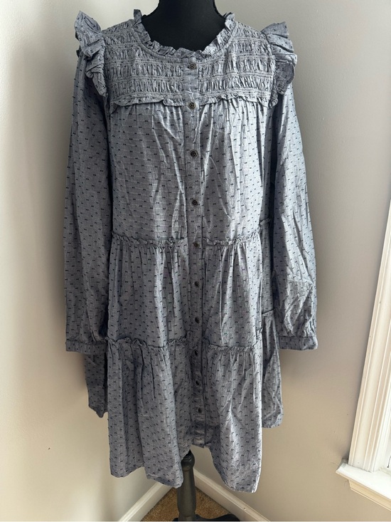 crown & ivy Dresses & Skirts - NWT Crown & Ivy Harbor Navy Dress Womens Size Large. Long Sleeves, Prairie Boho